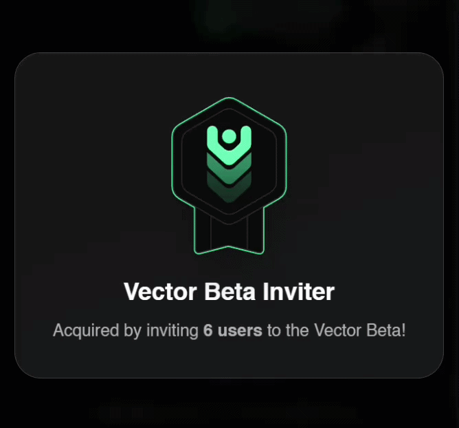 A Vector badge tilting to catch the light, showing its holographic effect